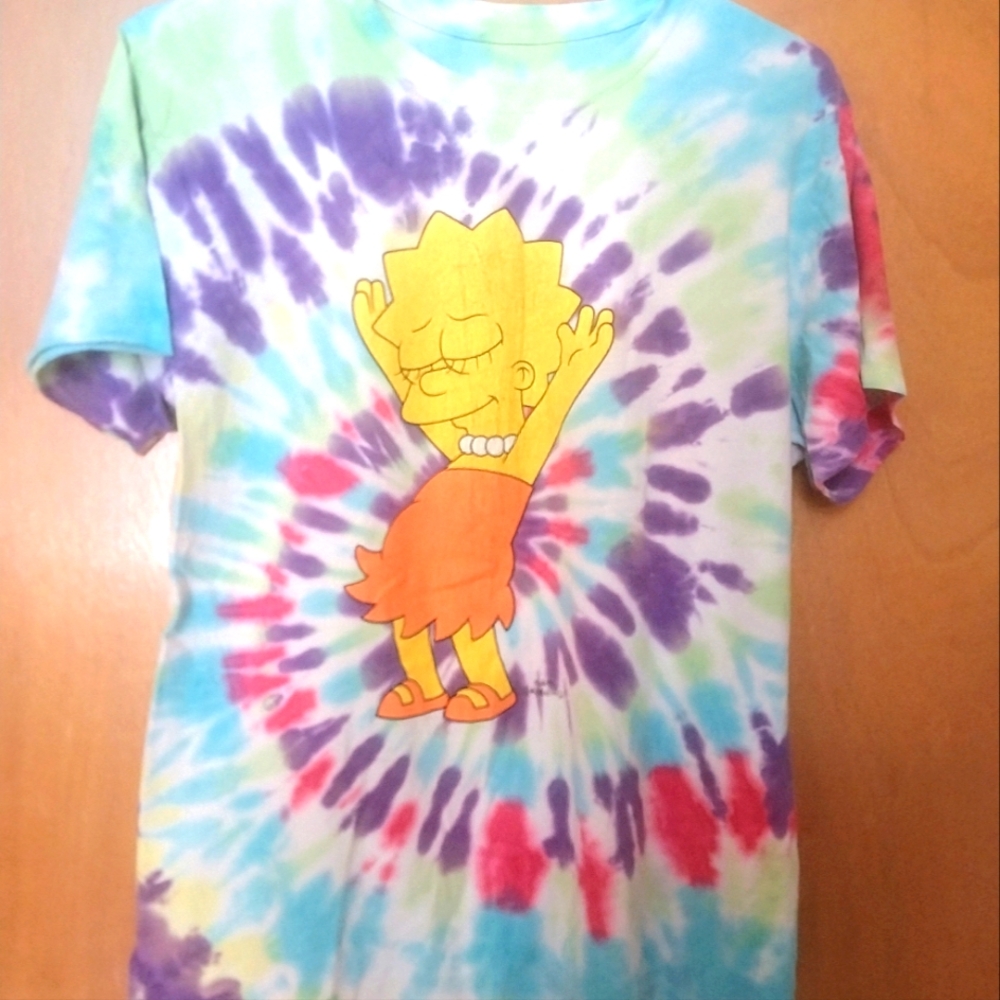Colorful Tie-Dye Kids Shirt LISA SIMPSON